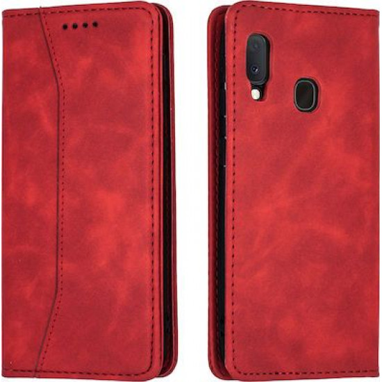 Bodycell Book Case Pu Leather Samsung A20E Red