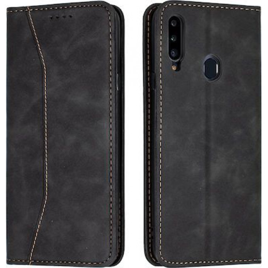Bodycell Book Case Pu Leather Samsung A20S Black