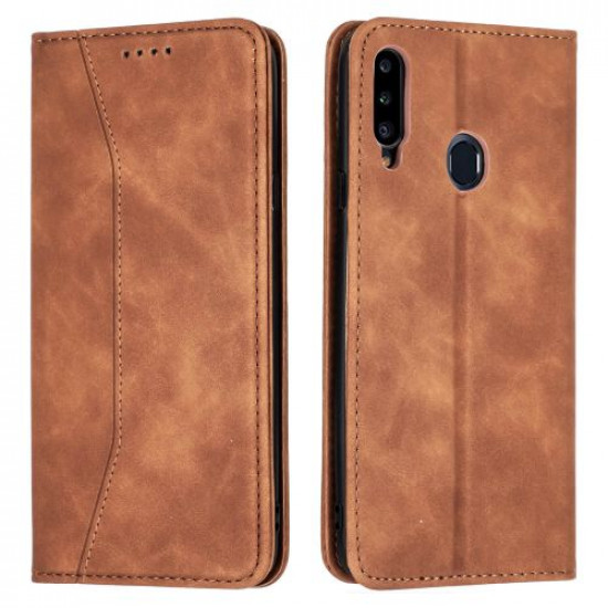 Bodycell Book Case Pu Leather Samsung A20S Brown