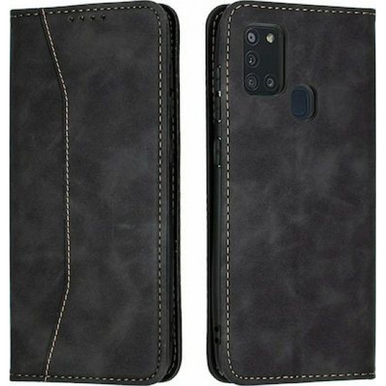 Bodycell Book Case Pu Leather Samsung A21S Black