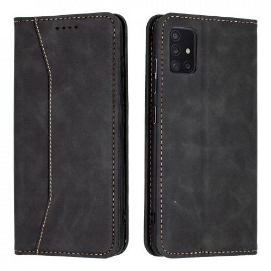Bodycell Book Case Pu Leather Samsung A51 Black