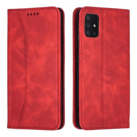 Bodycell Book Case Pu Leather Samsung A51 Red