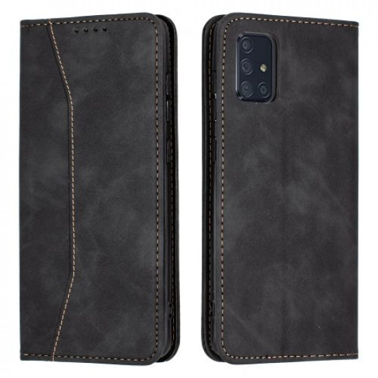 Bodycell Book Case Pu Leather Samsung A71 Black