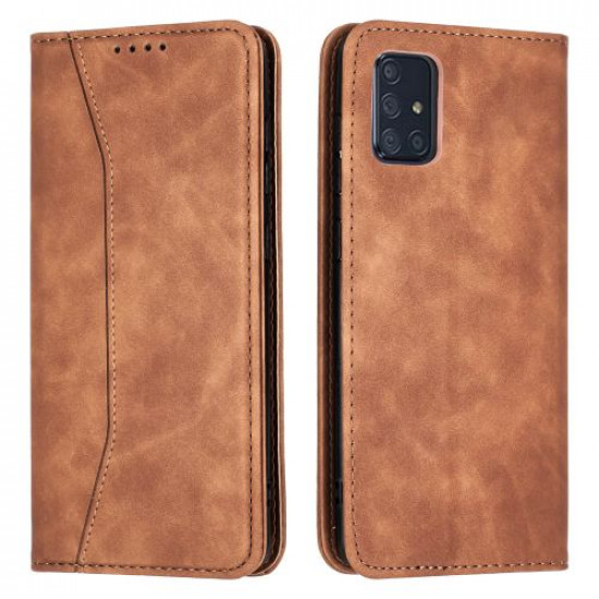 Bodycell Book Case Pu Leather Samsung A71 Brown