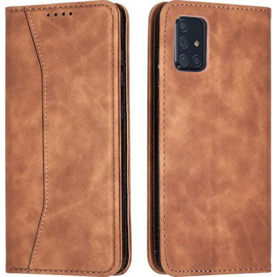 Bodycell Book Case Pu Leather Samsung A71 Brown