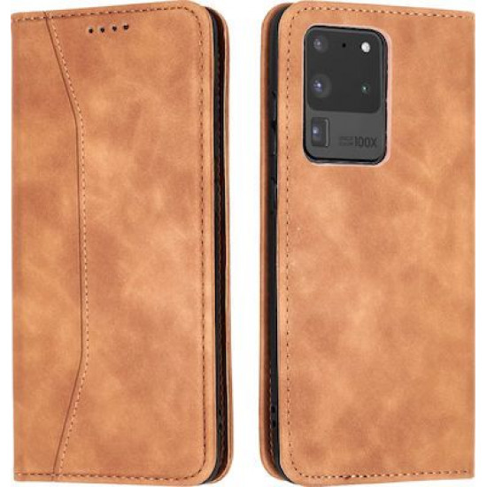 Bodycell Book Case Pu Leather Samsung S20 Ultra Brown