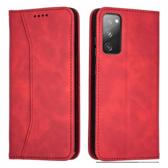 Bodycell Book Case Pu Leather Samsung S20 FE Red