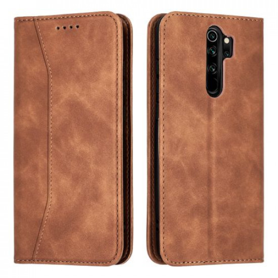 Bodycell Book Case Pu Leather Xiaomi Note 8 Pro Brown