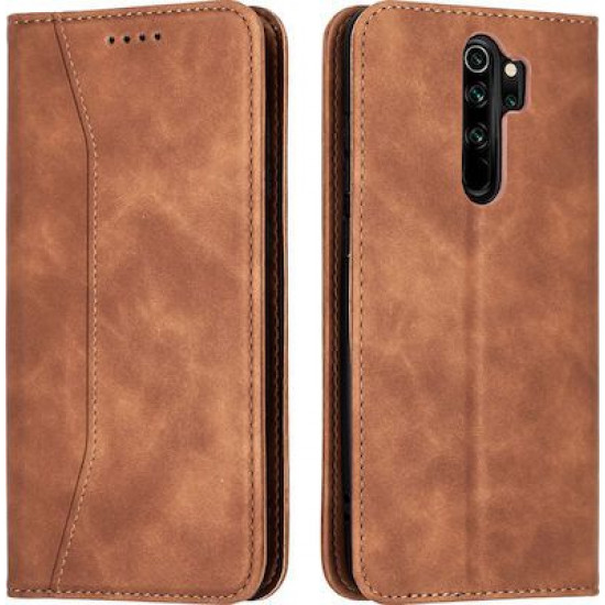 Bodycell Book Case Pu Leather Xiaomi Note 8 Pro Brown