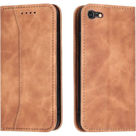 Bodycell Book Case Pu Leather iPhone 7/8/SE 2020 Brown