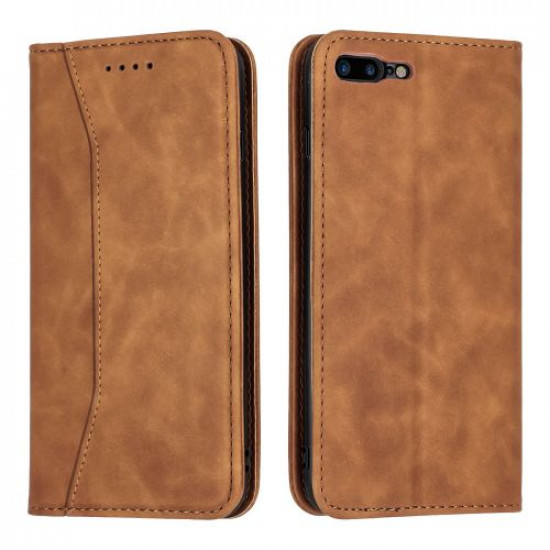Bodycell Book Case Pu Leather iPhone 7/8 Plus Brown
