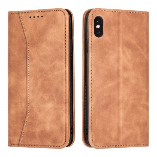 Bodycell Book Case Pu Leather iPhone X/XS Brown