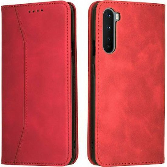 Bodycell Book Case Pu Leather OnePlus Nord  Red