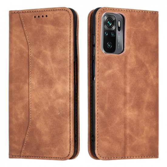 Bodycell Book Case Pu Leather Xiaomi Note 10/10s/Poco M5s Brown