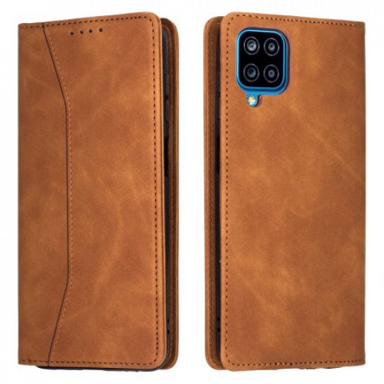 Bodycell Book Case Pu Leather Samsung A12 Brown
