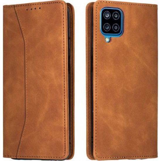 Bodycell Book Case Pu Leather Samsung A12 Brown