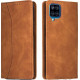 Bodycell Book Case Pu Leather Samsung A12 Brown
