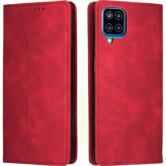 Bodycell Book Case Pu Leather Samsung A12 Red