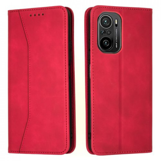 Bodycell Book Case Pu Leather Xiaomi Poco F3 5G Red