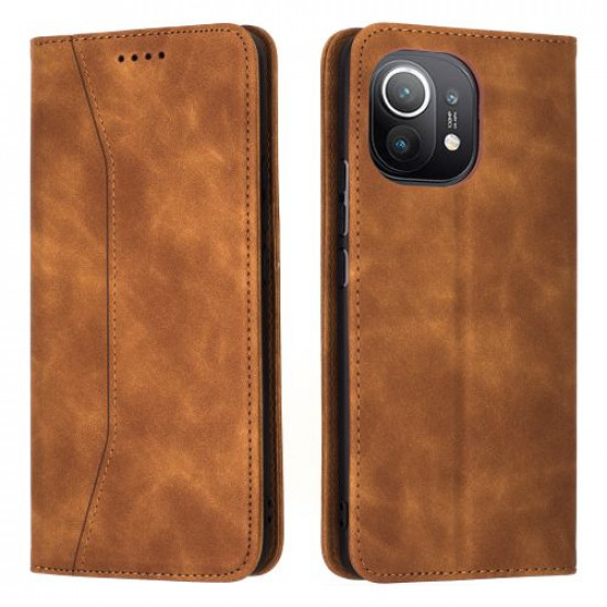 Bodycell Book Case Pu Leather Xiaomi Mi 11  Brown
