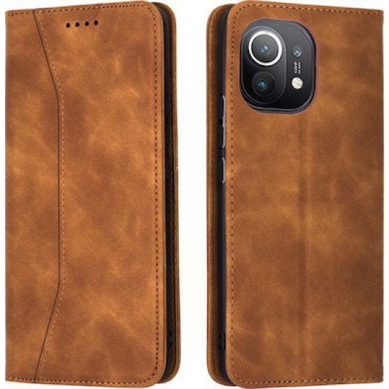 Bodycell Book Case Pu Leather Xiaomi Mi 11  Brown