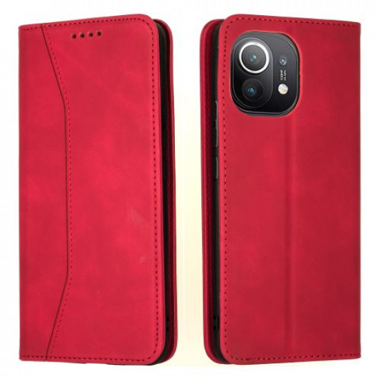 Bodycell Book Case Pu Leather Xiaomi Mi 11  Red
