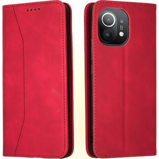 Bodycell Book Case Pu Leather Xiaomi Mi 11  Red
