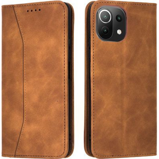 Bodycell Book Case Pu Leather Xiaomi Mi 11 Lite 4/5G Brown