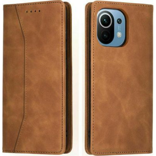 Bodycell Book Case Pu Leather Xiaomi Mi 11 Lite 4/5G Brown