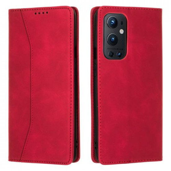Bodycell Book Case Pu Leather OnePlus 9 Pro Red