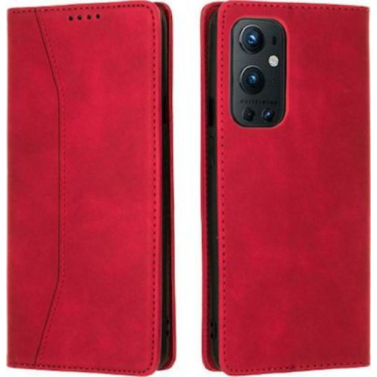 Bodycell Book Case Pu Leather OnePlus 9 Pro Red