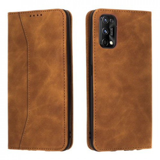 Bodycell Book Case Pu Leather Realme 7 Pro Brown