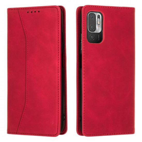 Bodycell Book Case Pu Leather Xiaomi Note 10 5G/Note 10T 5G Red