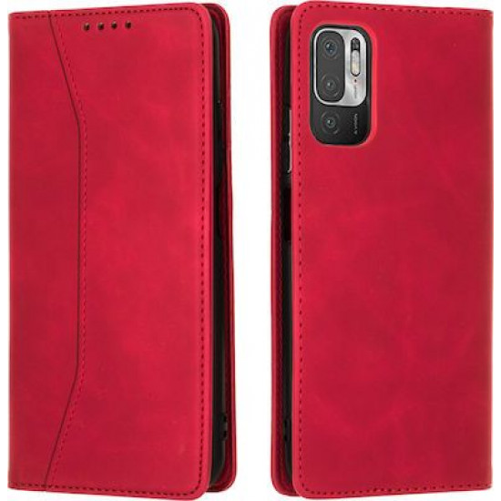 Bodycell Book Case Pu Leather Xiaomi Note 10 5G/Note 10T 5G Red