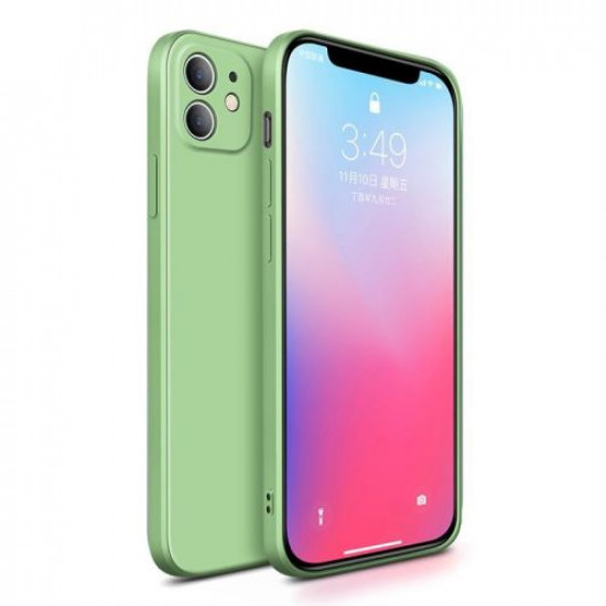 Bodycell Square Liquid Silicon Case iPhone 12  Light Green