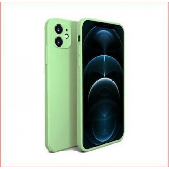 Bodycell Square Liquid Silicon Case iPhone 12  Light Green