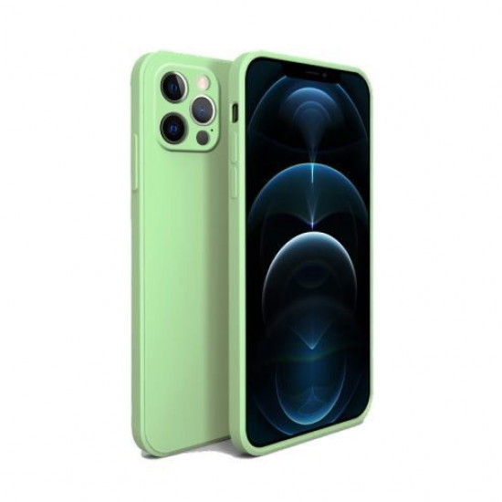 Bodycell Square Liquid Silicon Case iPhone 12 Pro Max Light Green