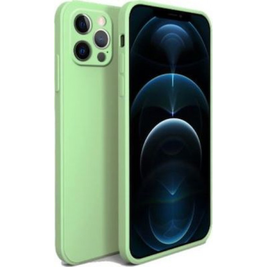 Bodycell Square Liquid Silicon Case iPhone 12 Pro Max Light Green