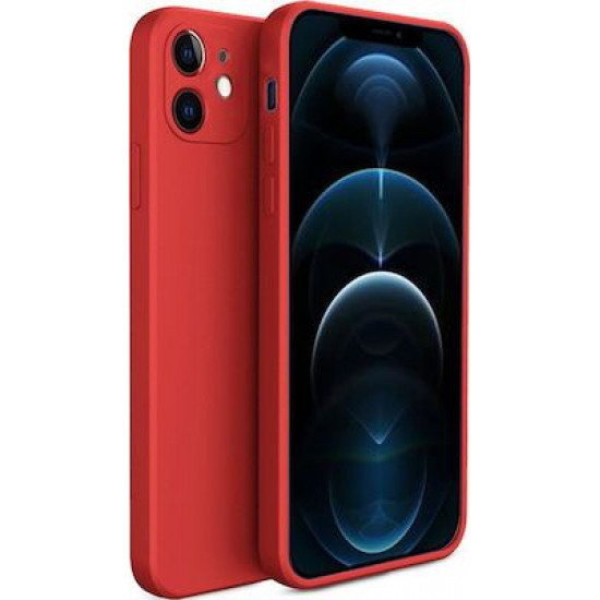 Bodycell Square Liquid Silicon Case iPhone 12  Red