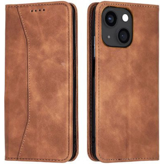 Bodycell Book Case Pu Leather iPhone 13 Mini Brown