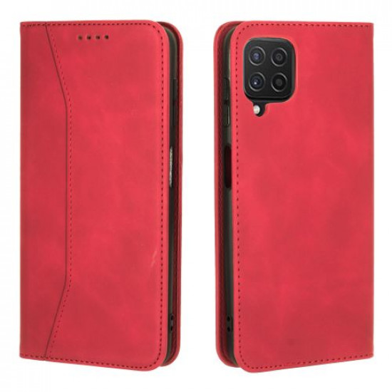 Bodycell Book Case Pu Leather Samsung A22 4G Red
