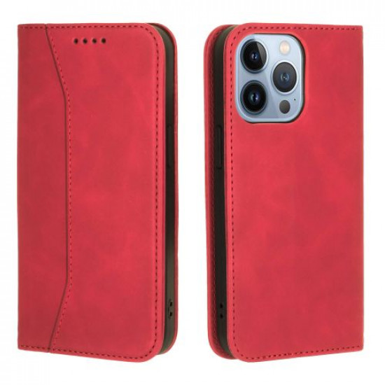 Bodycell Book Case Pu Leather iPhone 13 Pro  Red