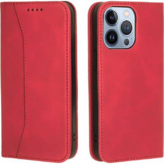 Bodycell Book Case Pu Leather iPhone 13 Pro Max Red