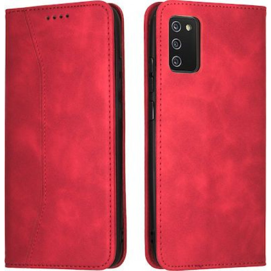 Bodycell Book Case Pu Leather Samsung A03s Red