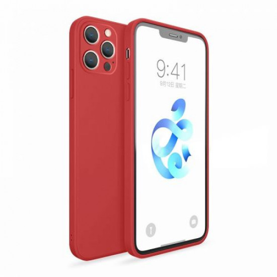 Bodycell Square Liquid Silicon Case iPhone 13 Pro  Red