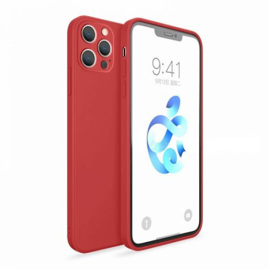 Bodycell Square Liquid Silicon Case iPhone 13 Pro Max Red