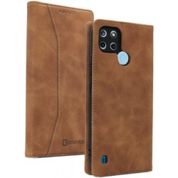Bodycell Book Case Pu Leather Realme C21Y/C25Y Brown
