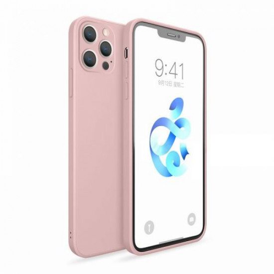 Bodycell Square Liquid Silicon Case iPhone 12 Pro Max Pink