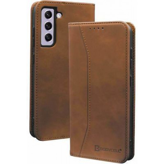 Bodycell Book Case Pu Leather Samsung S21 FE Brown