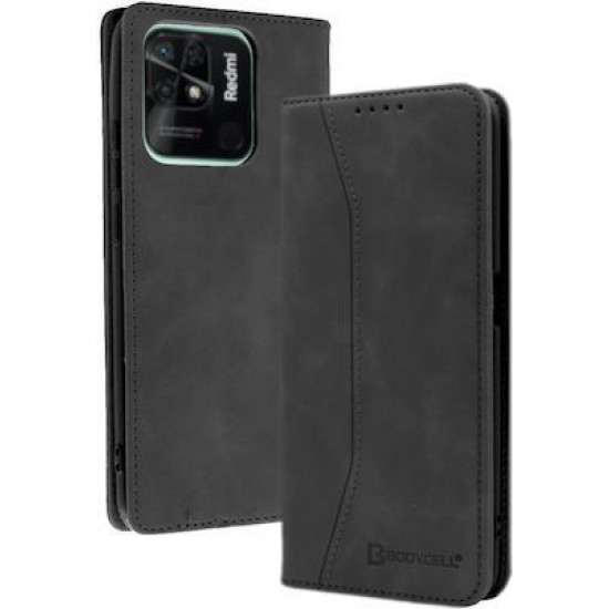 Bodycell Book Case Pu Leather Xiaomi Redmi 10c Black